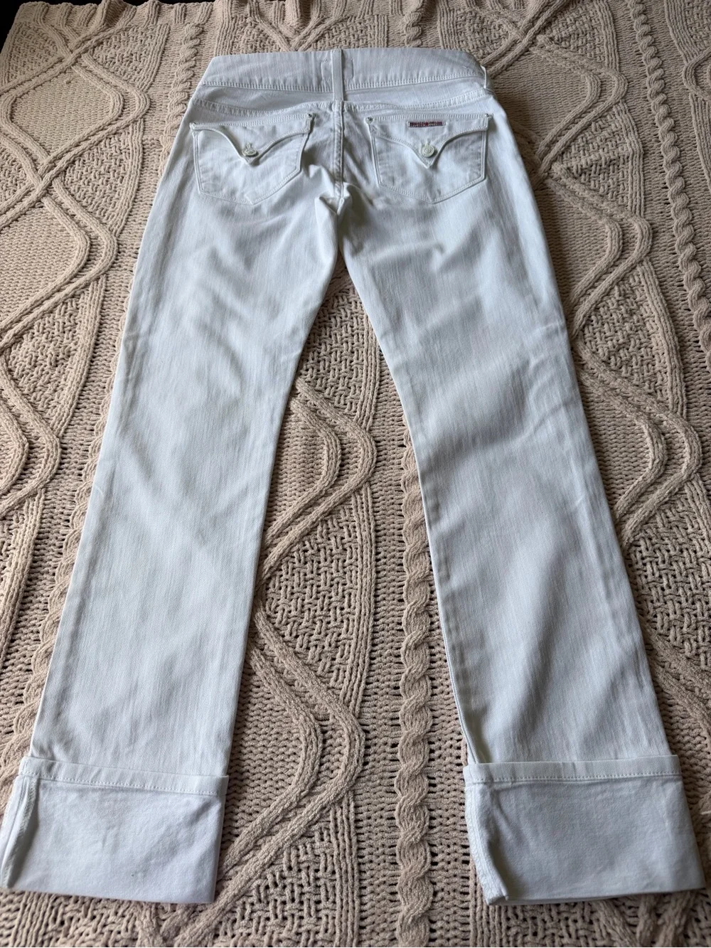 Hudson Jeans Women's Skinny Cuffed White Denim